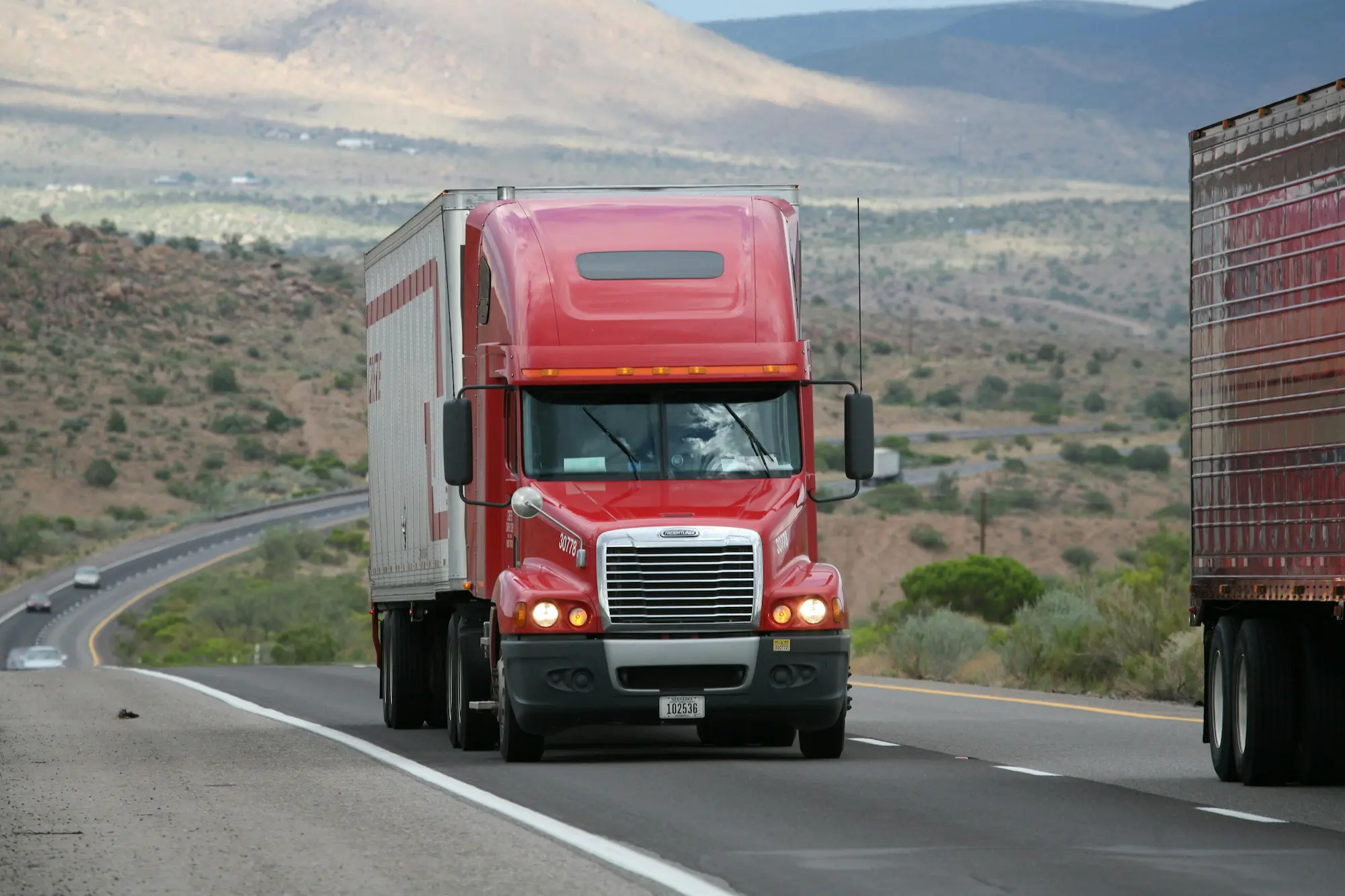 red semi truck